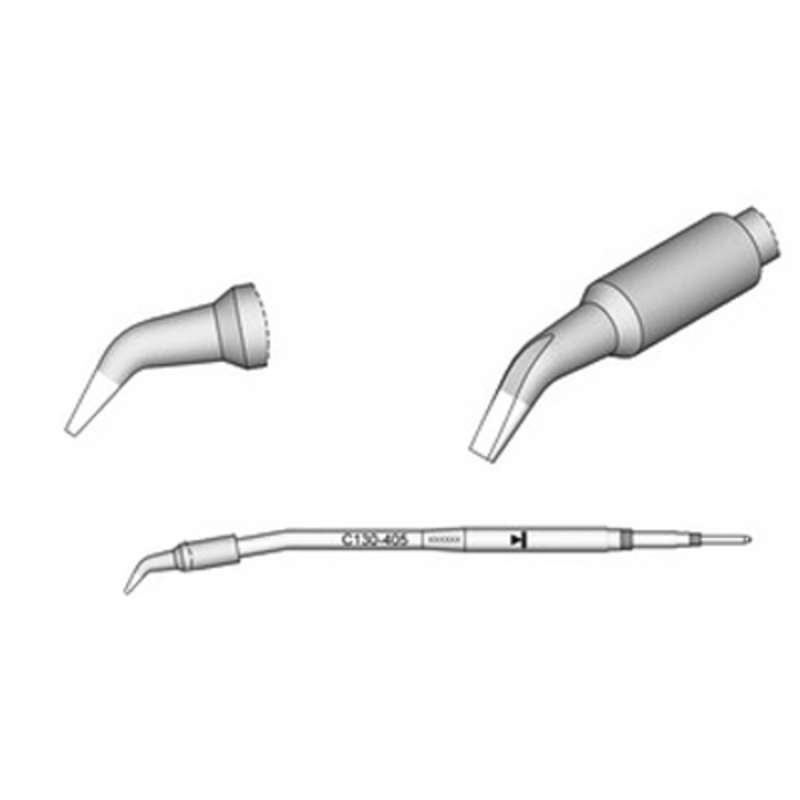Series C130 Chisel Bent Soldering Cartridge, 1.8 mm x 0.8 mm